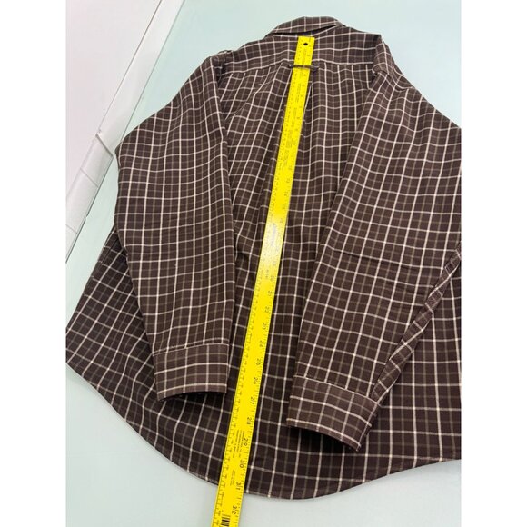 CC Filson Men Flannel Shirt 100% Wool Large L Brown Plaid Button Up - Picture 7 of 10